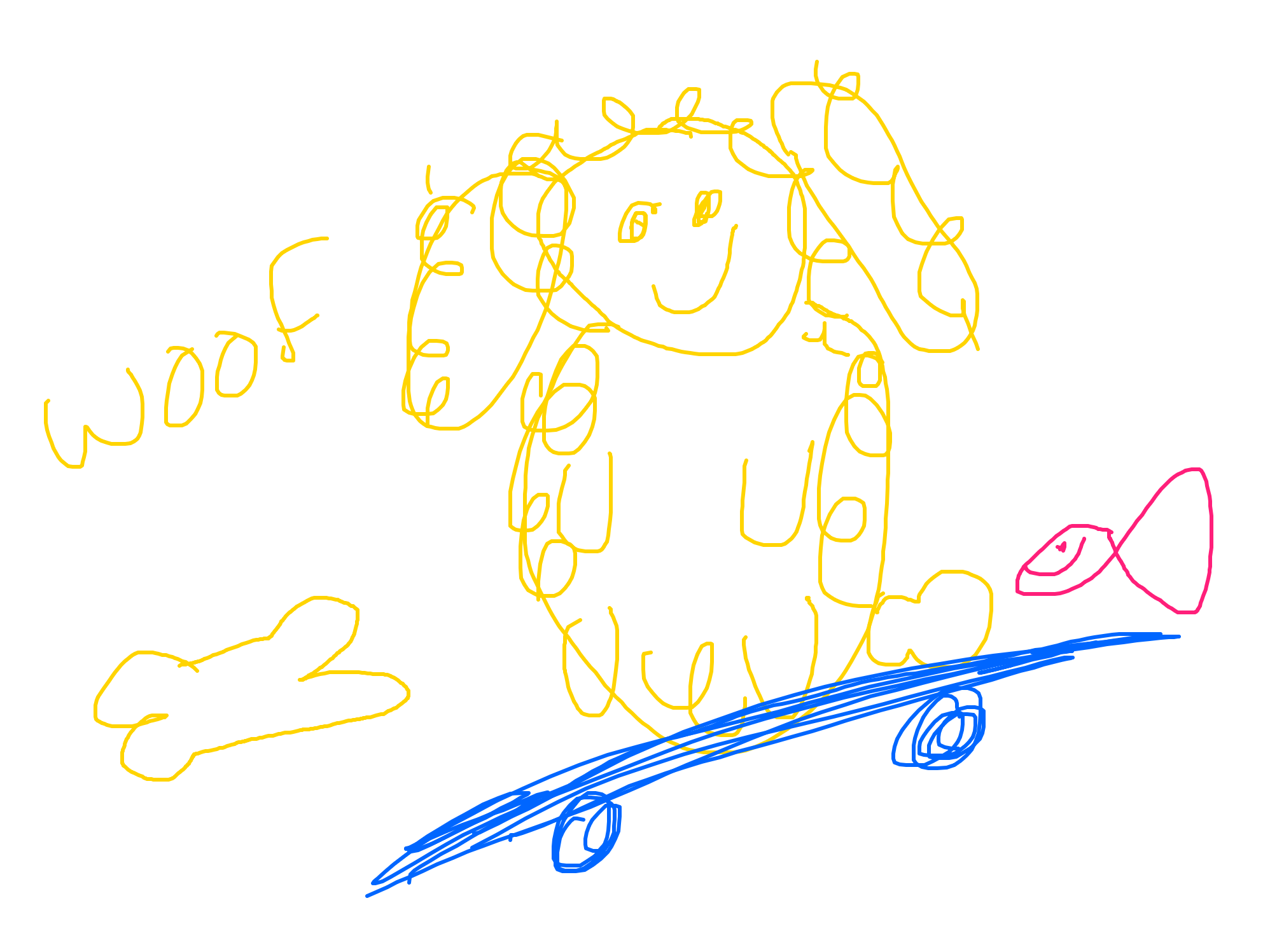 Skateboarding Dog Says Woof by KL