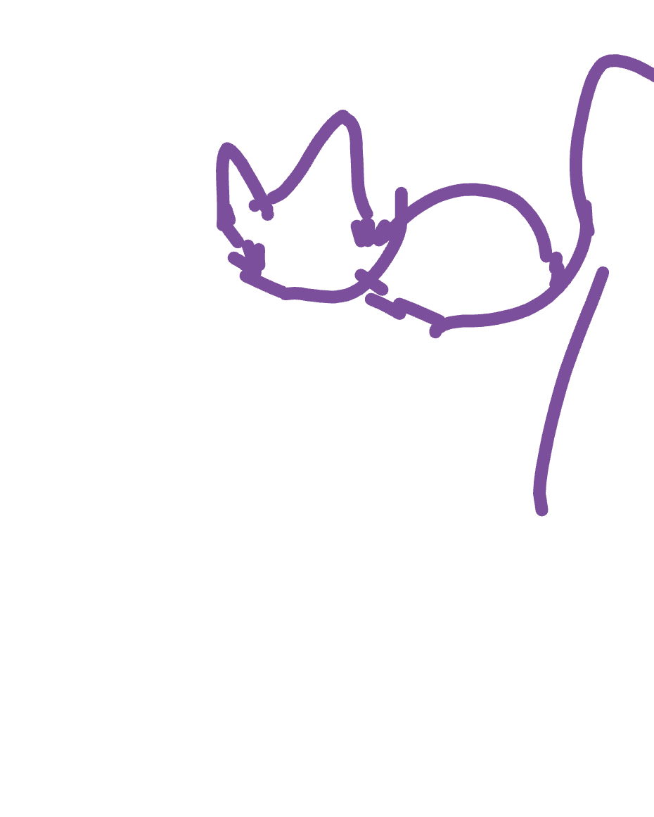 Cat Loafing on Curved Surface, a drawing by Tiggy