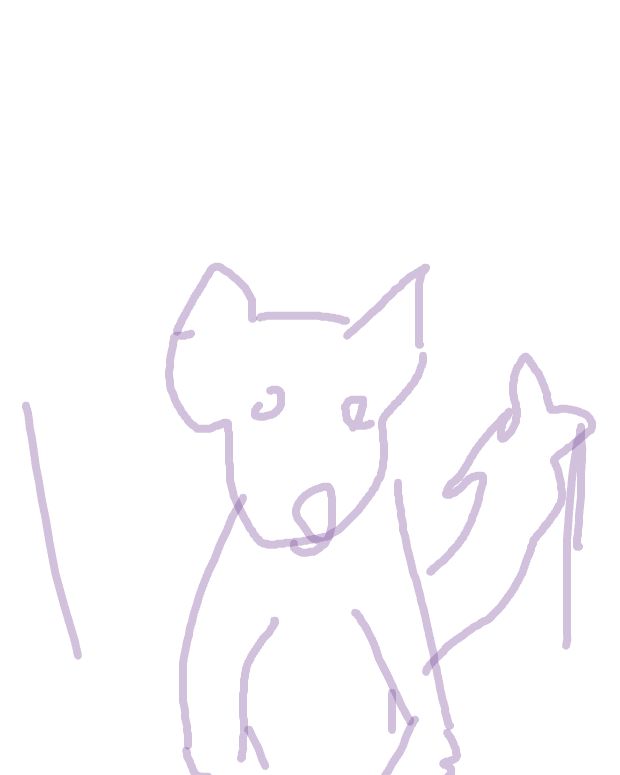 Dog Raises One Paw, a drawing by Blessing Osei-Frimpong