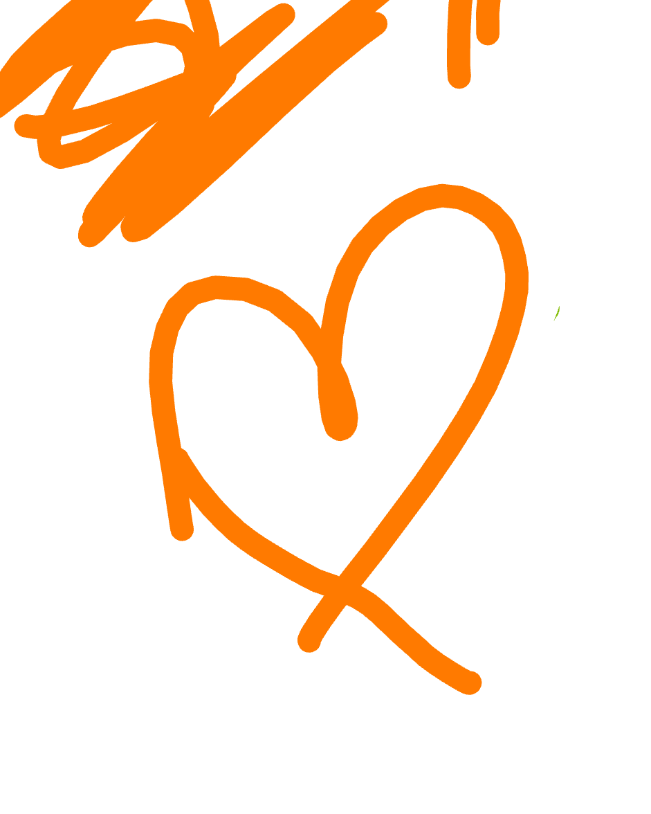 Orange Heart With Crossings by Priya Sandhu