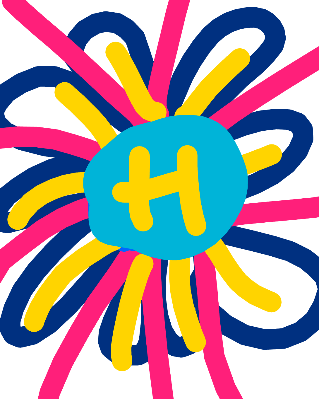 Radiant Loops in Primary Bloom, a drawing by RocssLu