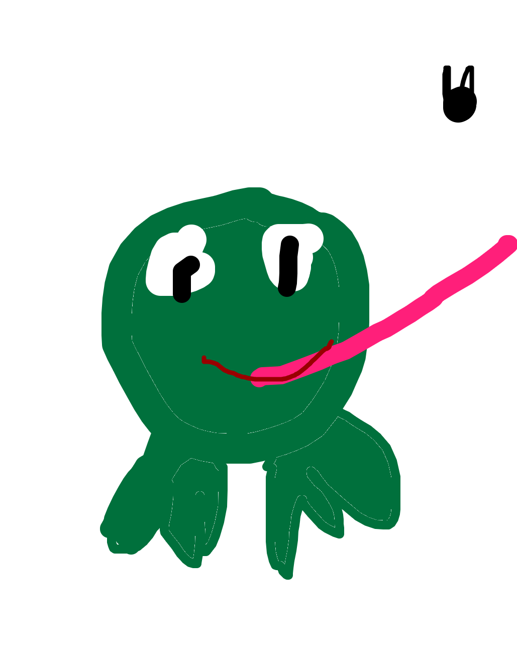 Frog Tongue Catches Something, a drawing by Lukey