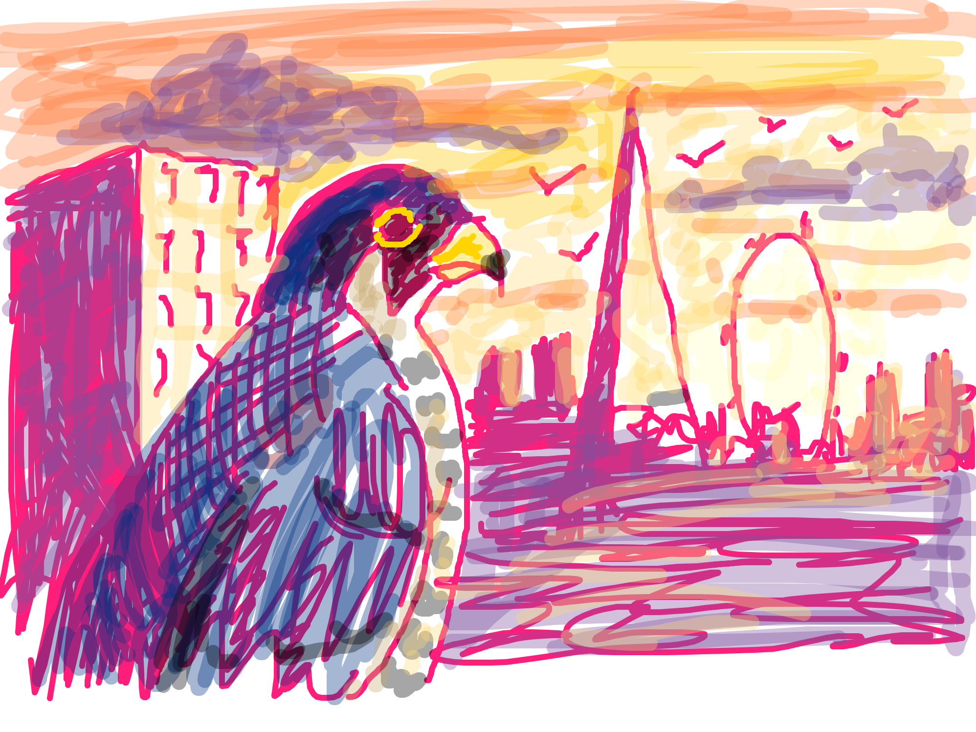 Peregrine Over the Thames by Bagley