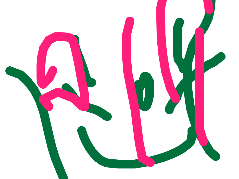 Double Signature Green Pink by Sue Pearce