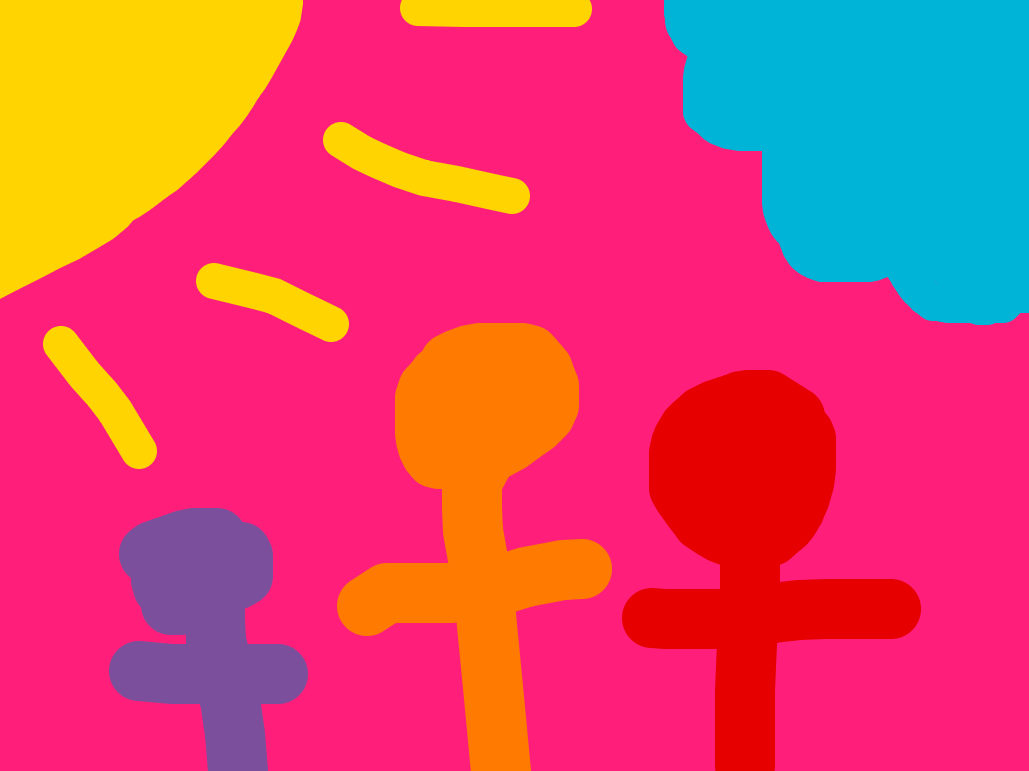 Small Figures Under Yellow Sun by Catriona