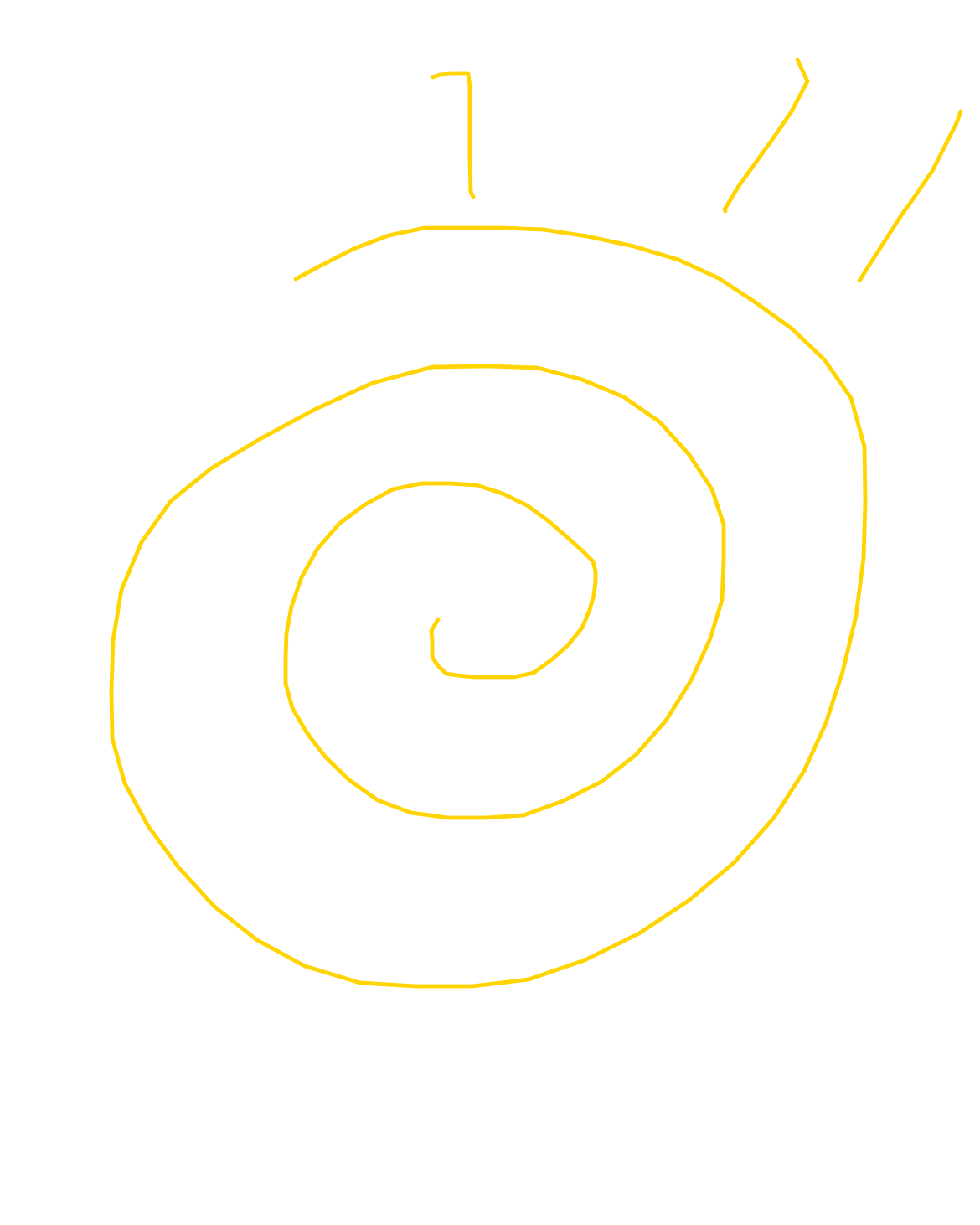 Spiral With Radiating Marks, a drawing by Obinna Flett