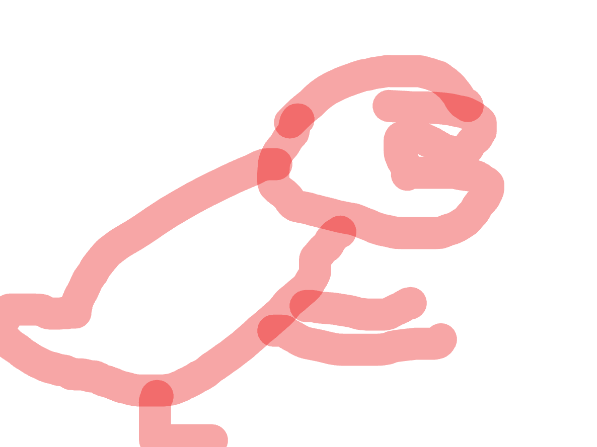 Pink Body Folding Twice, a drawing by Seun Marsh