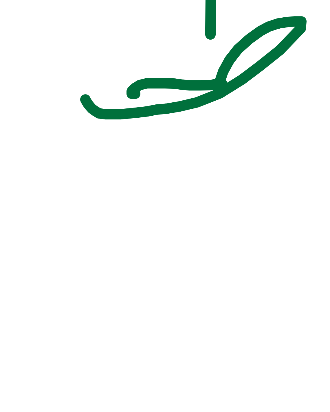 Leaf and Stem Descending, a drawing by B