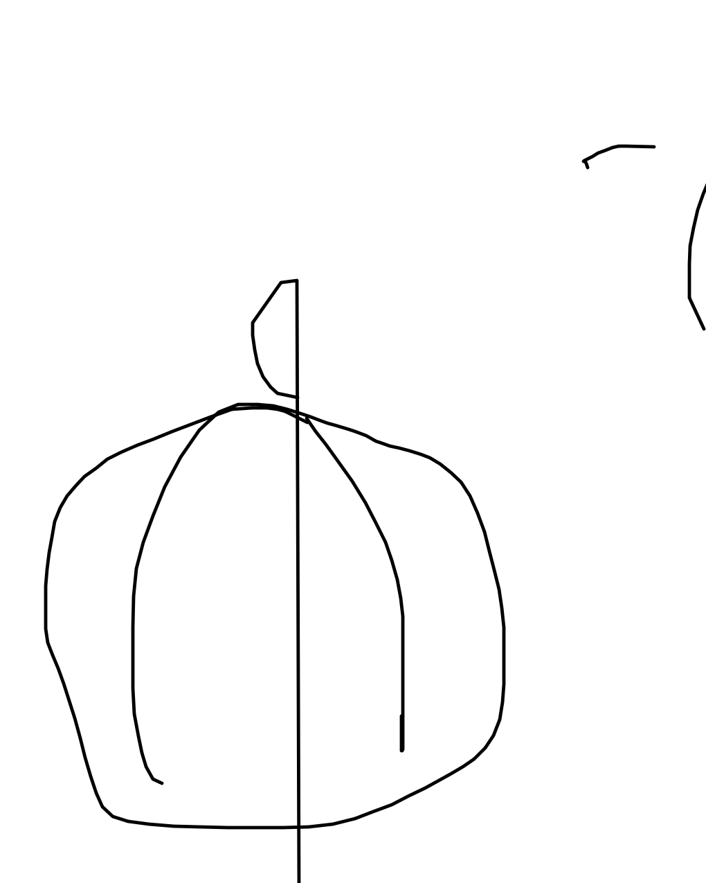 Pumpkin With Vertical Axis, a drawing by Mele Tupou