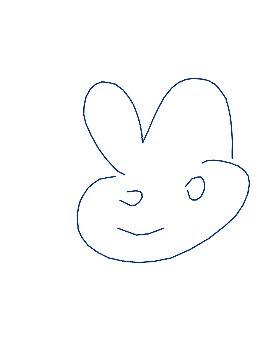 Bunny Face With Smile, a drawing by Mei Okonkwo