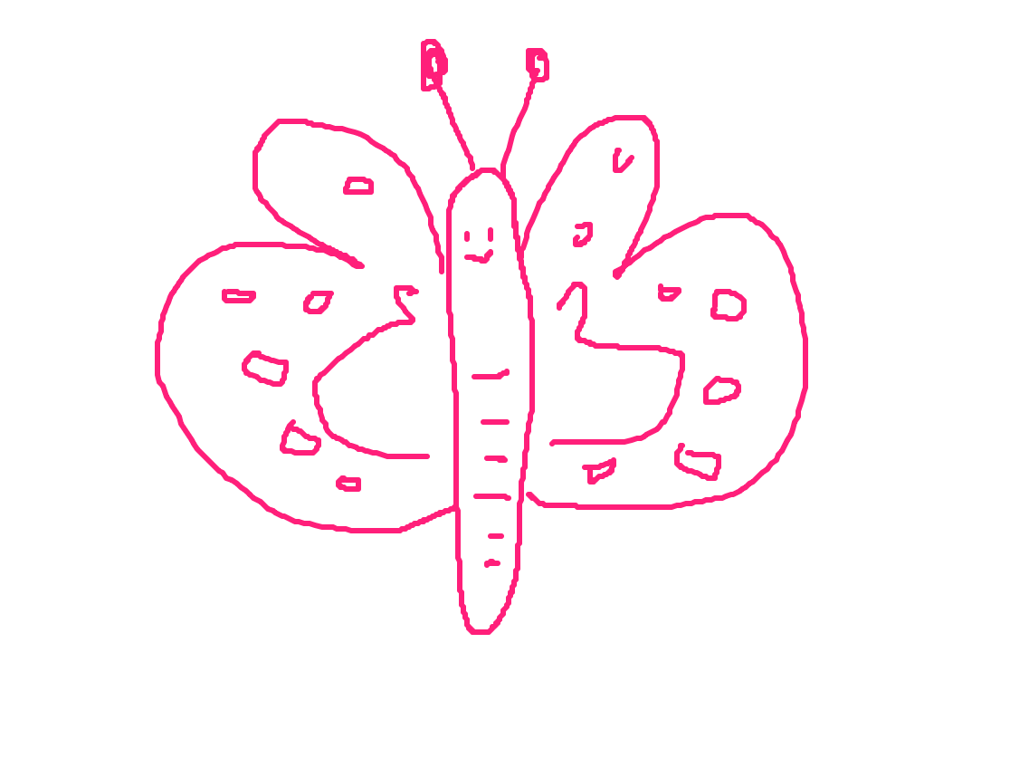 Pink Butterfly With Scattered Spots, a drawing by audsb