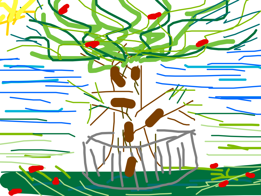 Apple Tree With Grey Fence by Liam Gesoff