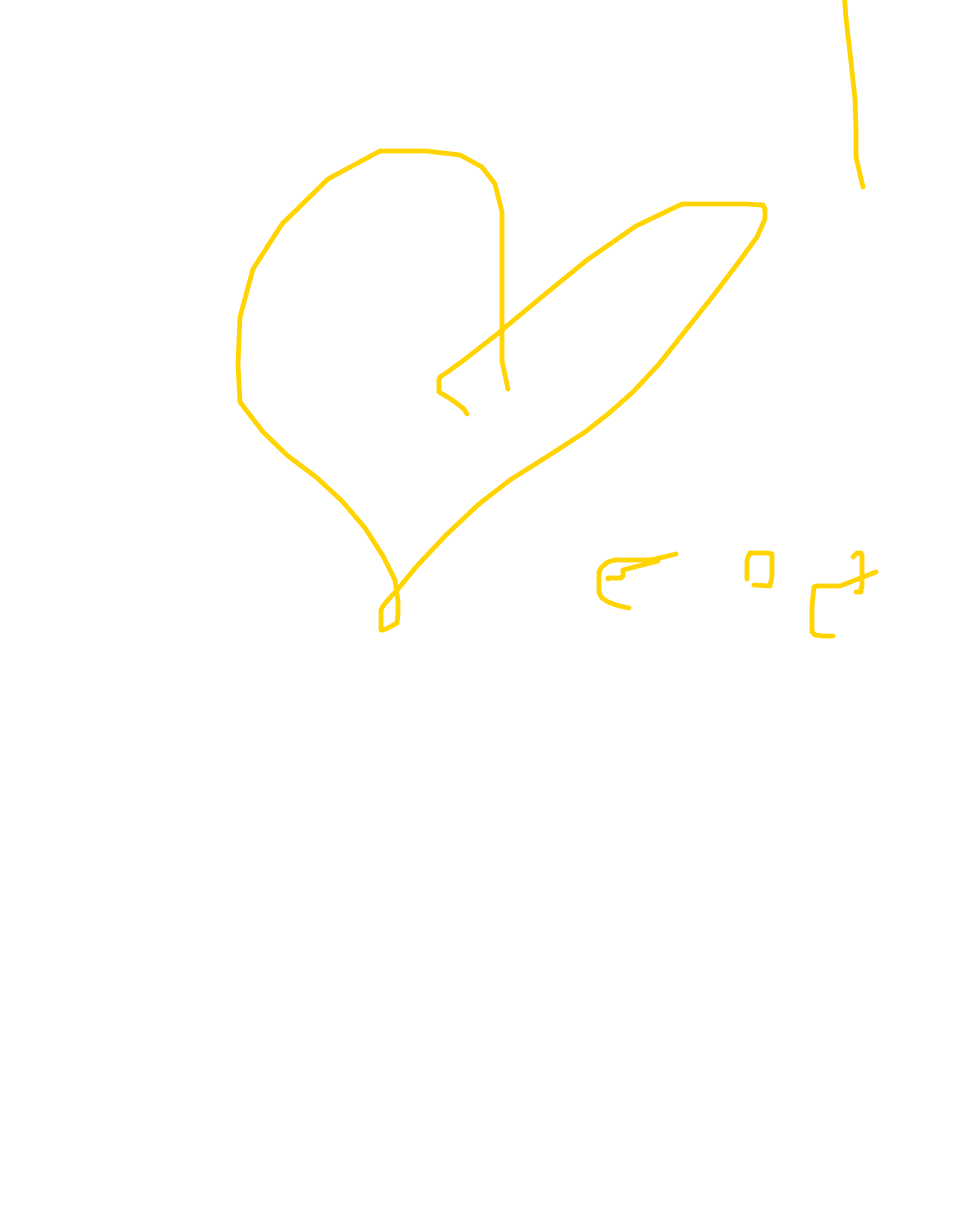 Heart With Passing Wing, a drawing by Bibi