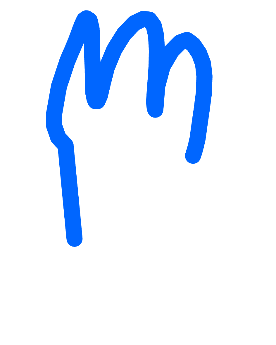 Three Fingers, One Descent, a drawing by Amara Fielding