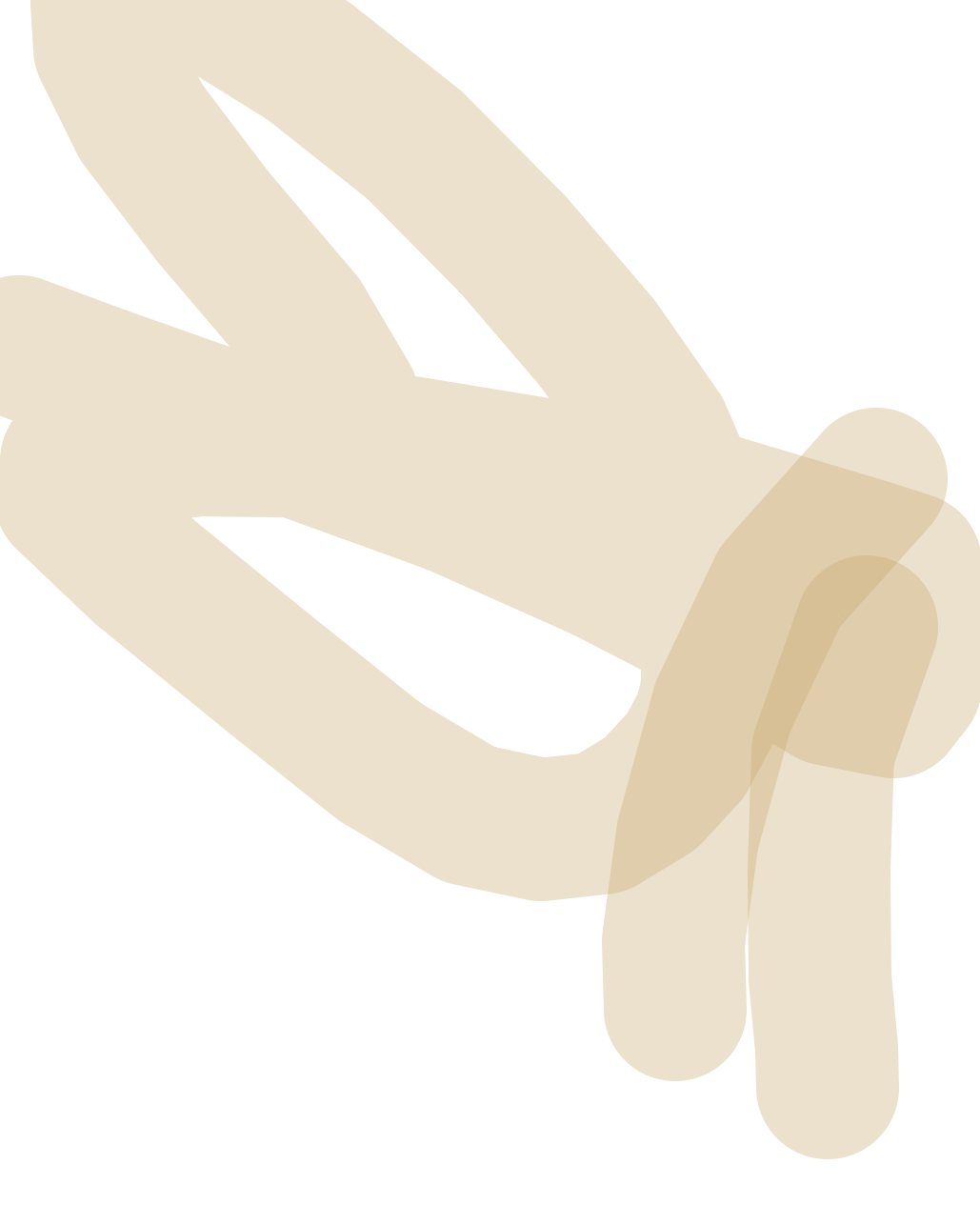 Three Fingers Folding Back, a drawing by Kwame Osei-Bonsu