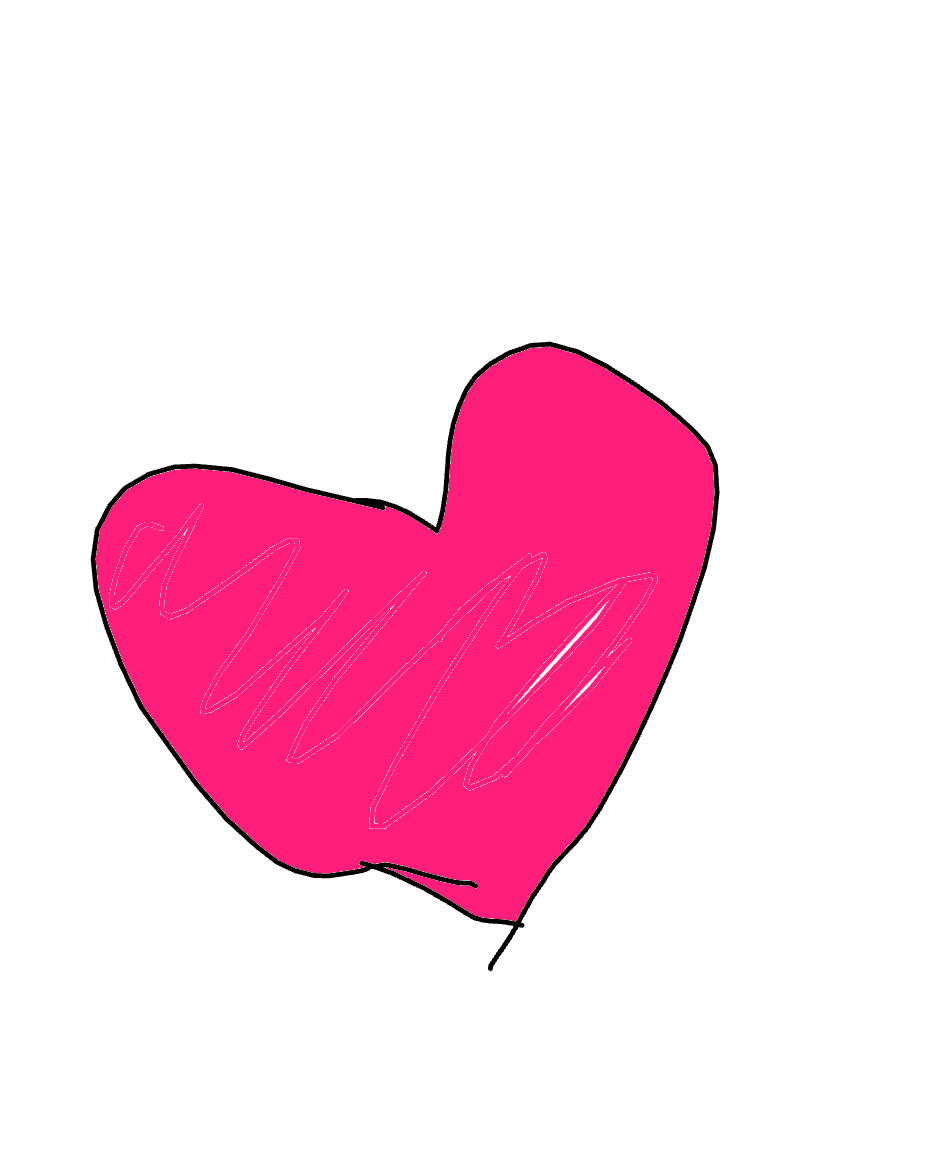 Pink Heart With Tail, a drawing by Aisha Brennan