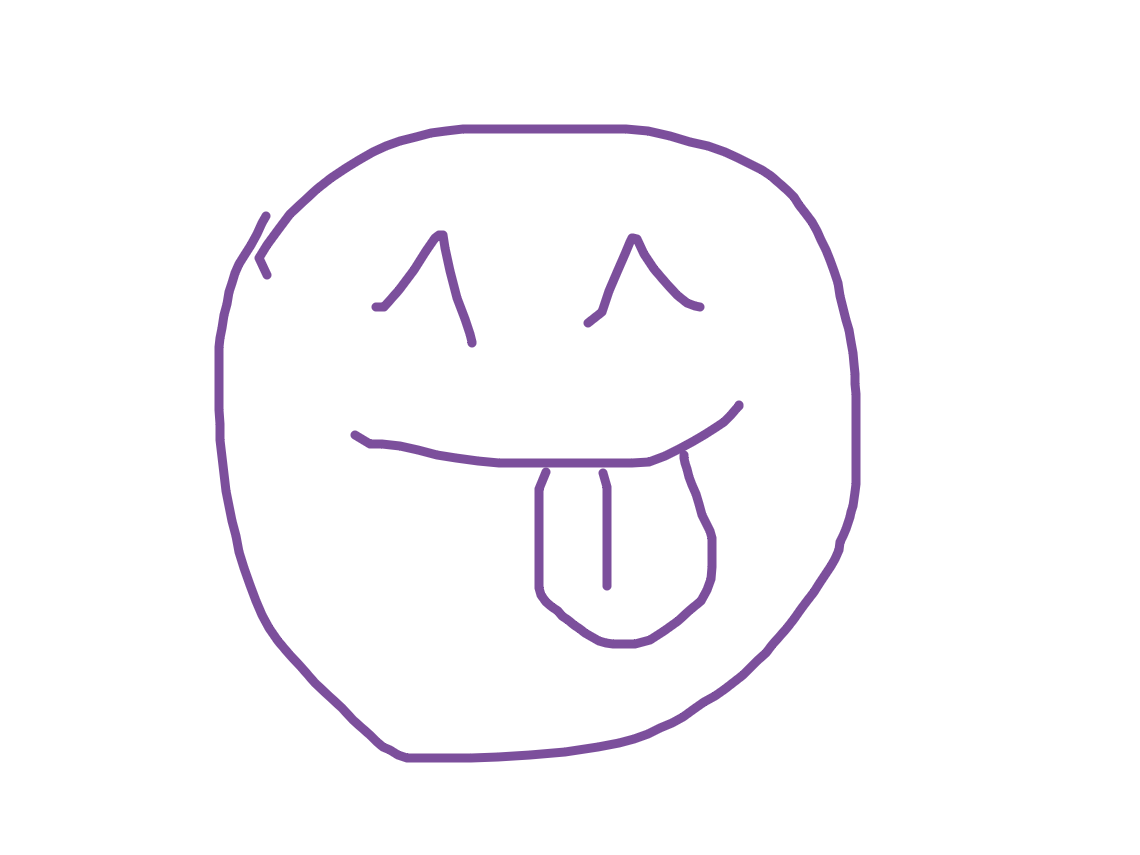 Squinting Tongue Out Face, a drawing by Neil Cooper