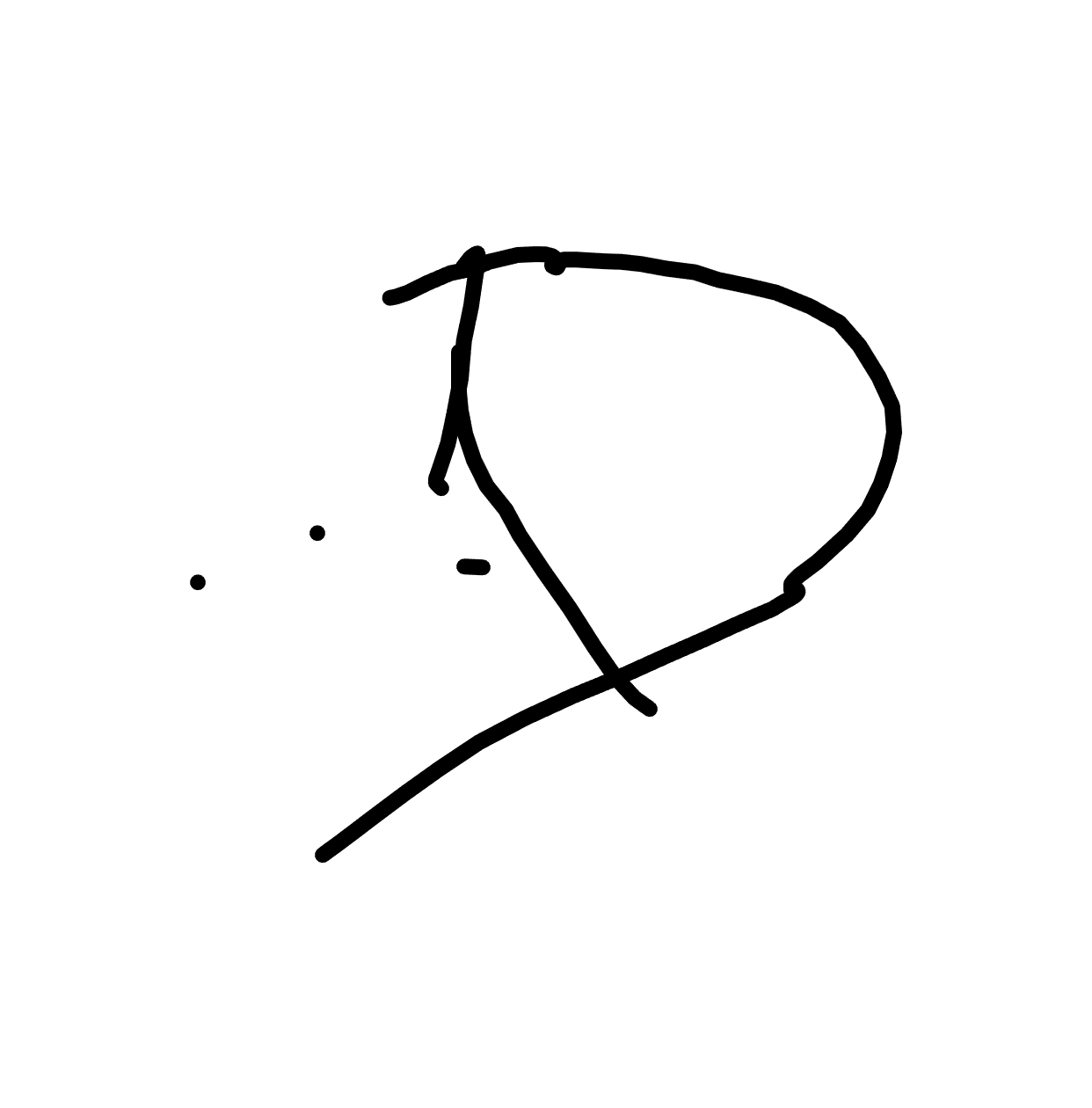 Ellipse With Trailing Descent, a drawing by Elena Murphy