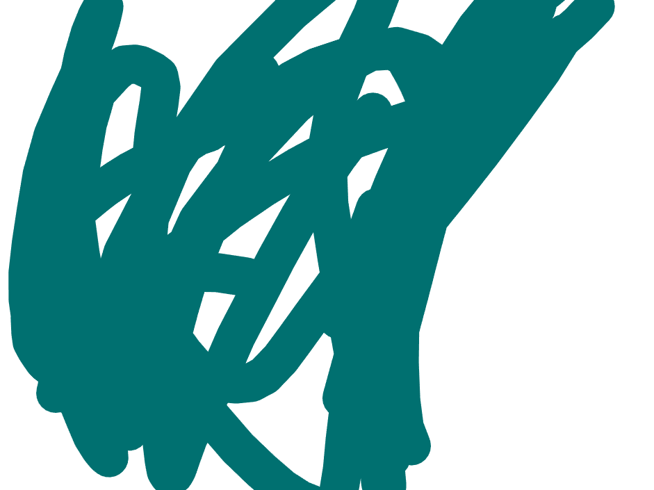 Teal Scrawl Against White by Mo