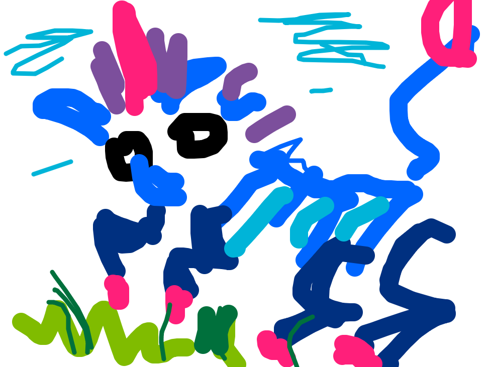 Chromatic Deer in Full Gallop, a drawing by Felixcactus