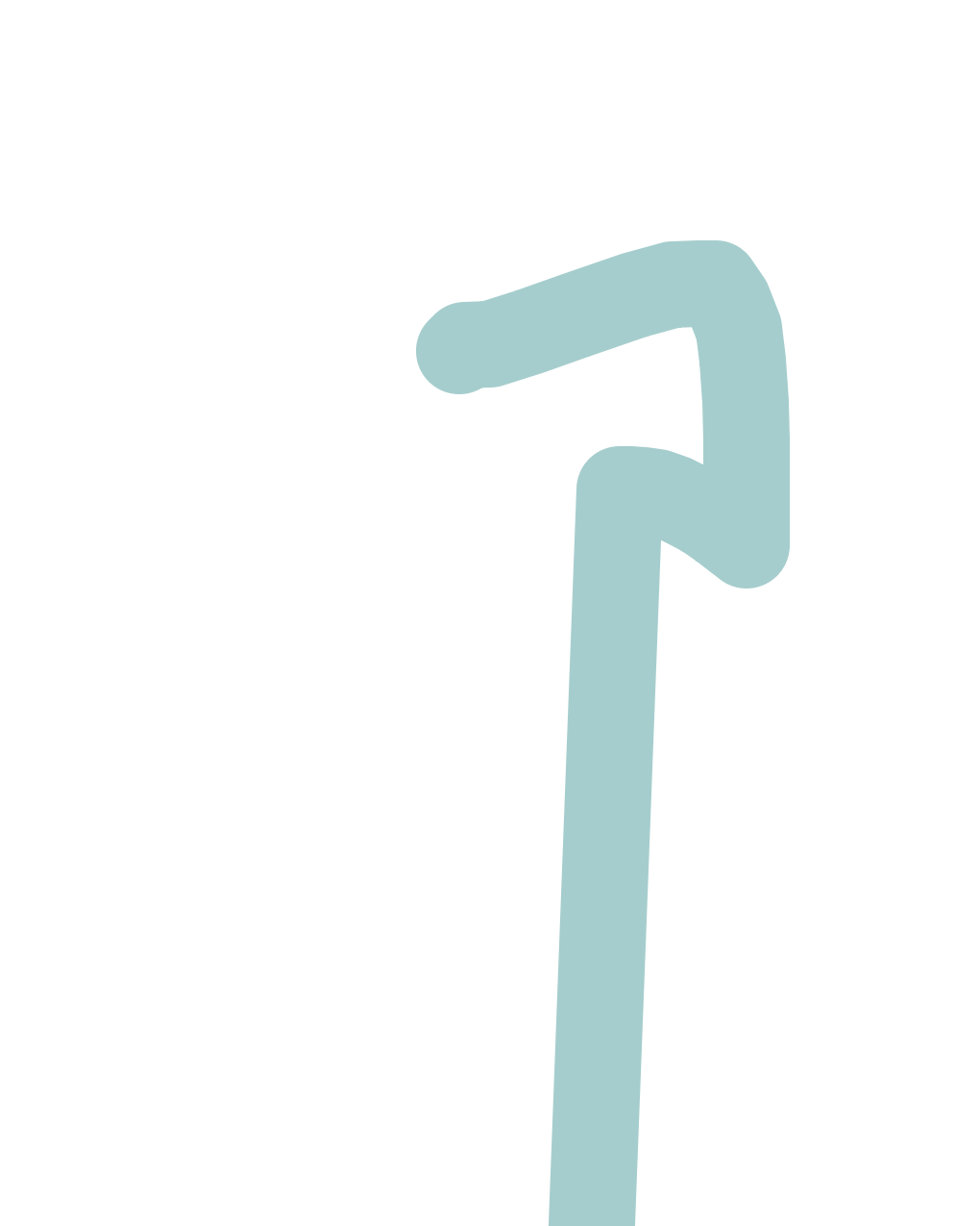 Hooked Descent in Teal, a drawing by Uk