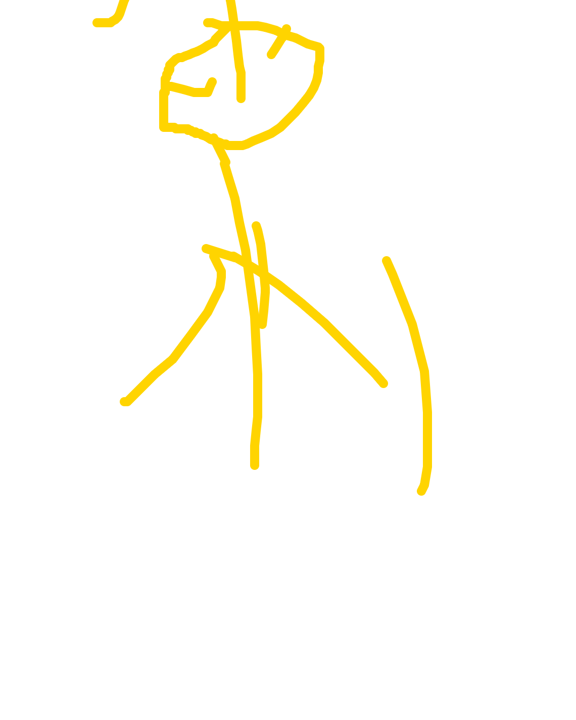 Figure Walking Past Something, a drawing by Dayo Marsh