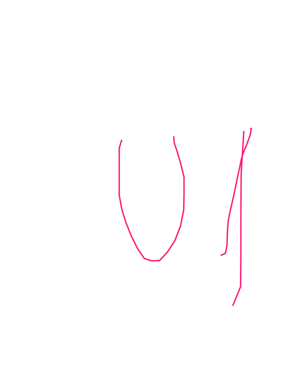 Two Forms, One Incomplete, a drawing by Lewos