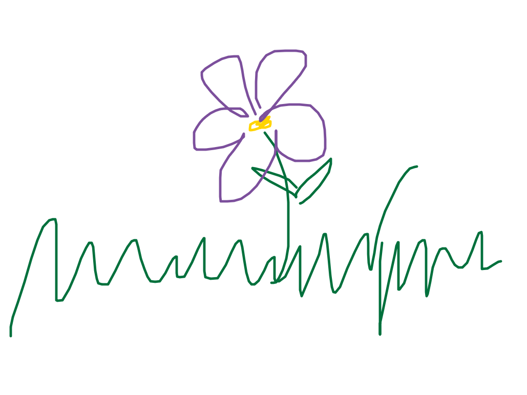 Violet Bloom Over Grass by Niamh Okafor