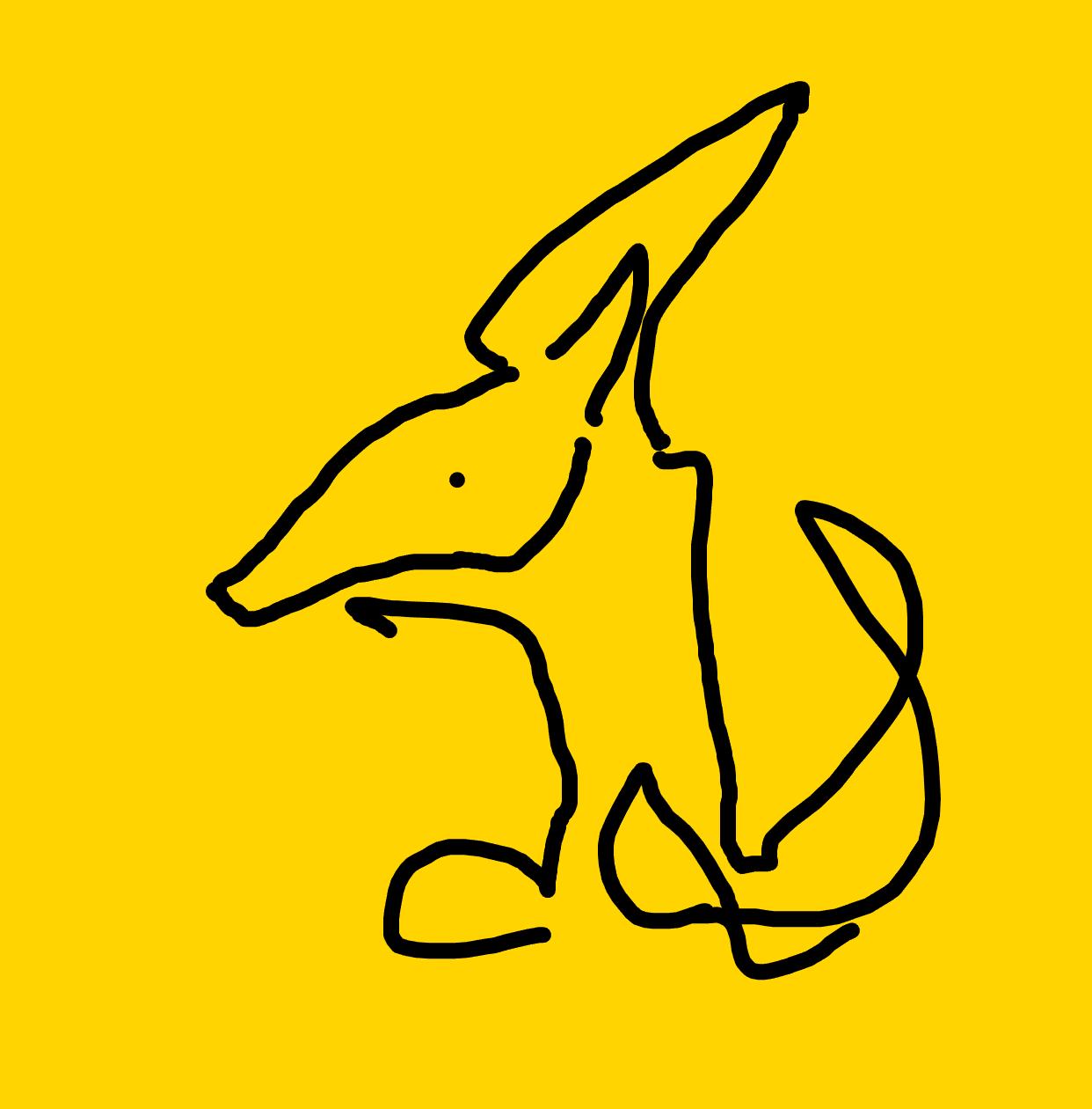 Seated Fox, Yellow Ground by Chen Garcia