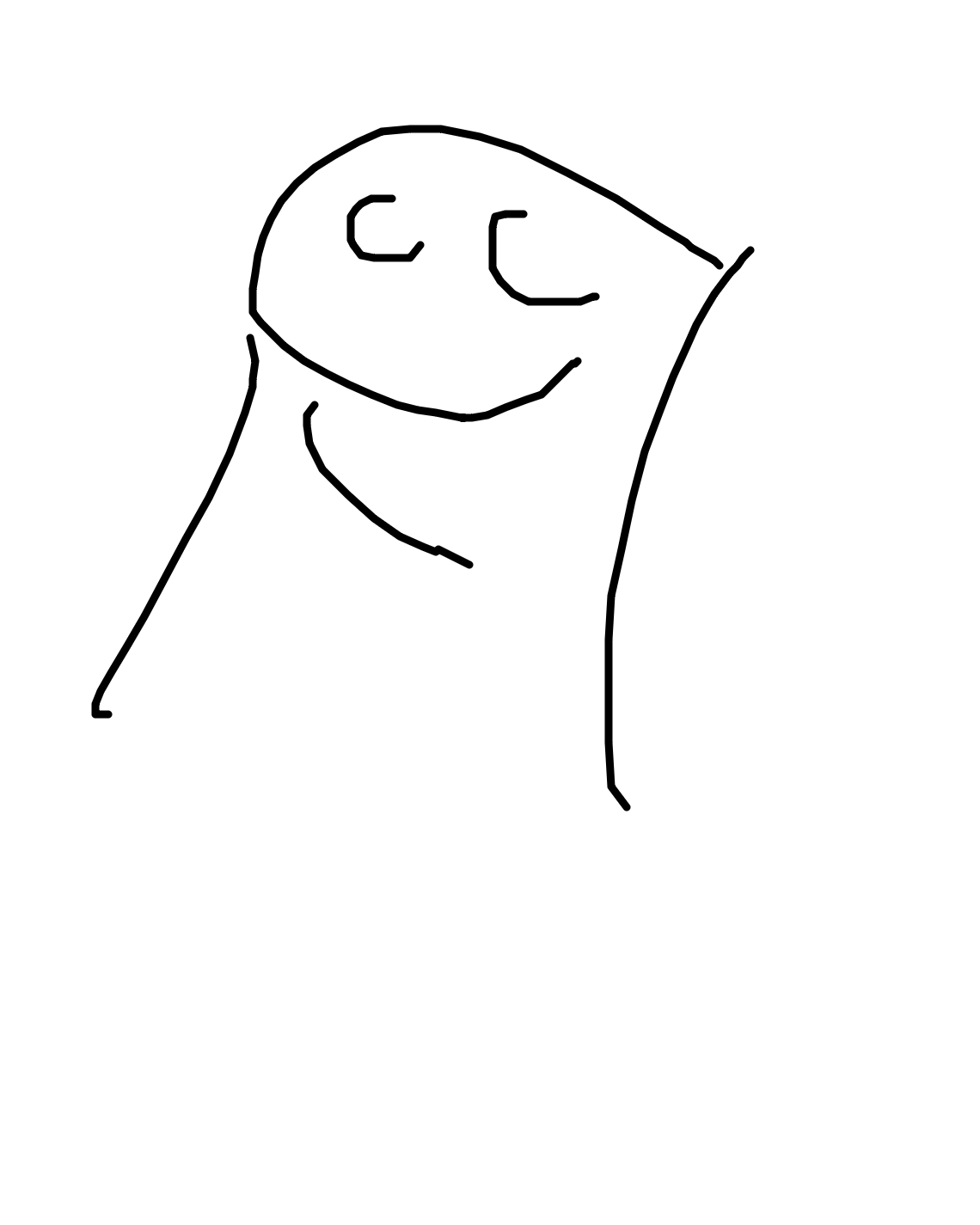 Head Tilted, Almost Grinning, a drawing by Phoebe Adeyemi