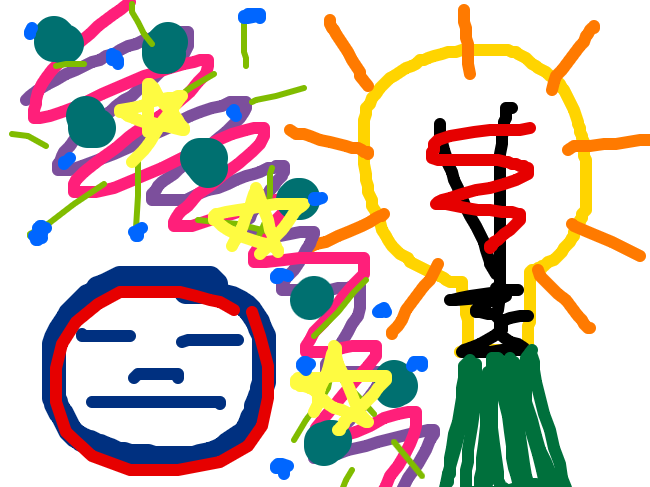 Bright Ideas and Stars, a drawing by The Kat & Monocle