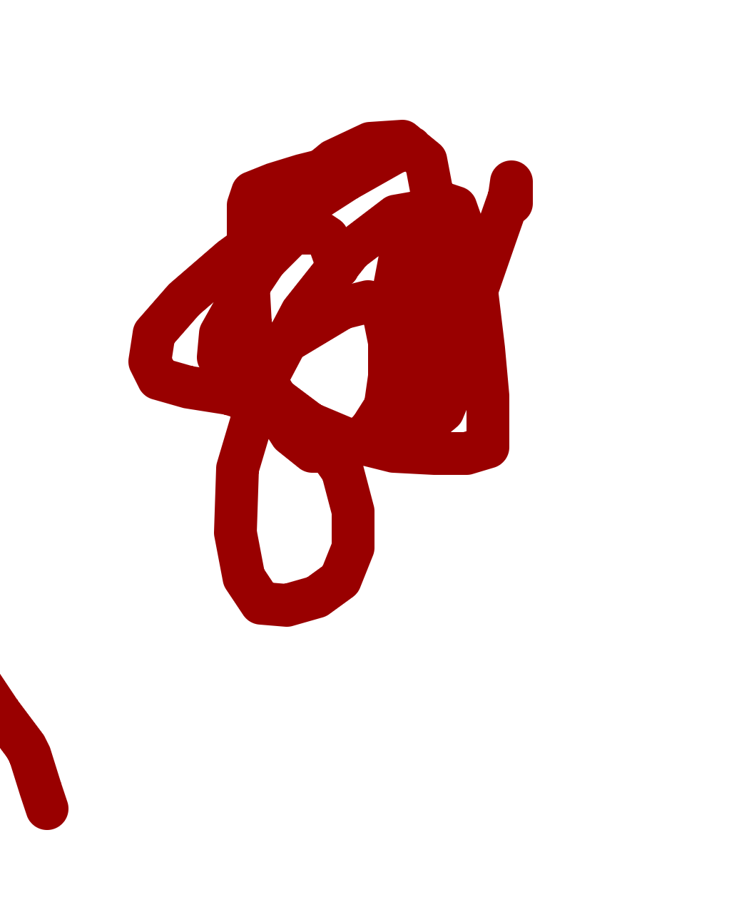 Crimson Knot, Loose Tail, a drawing by t