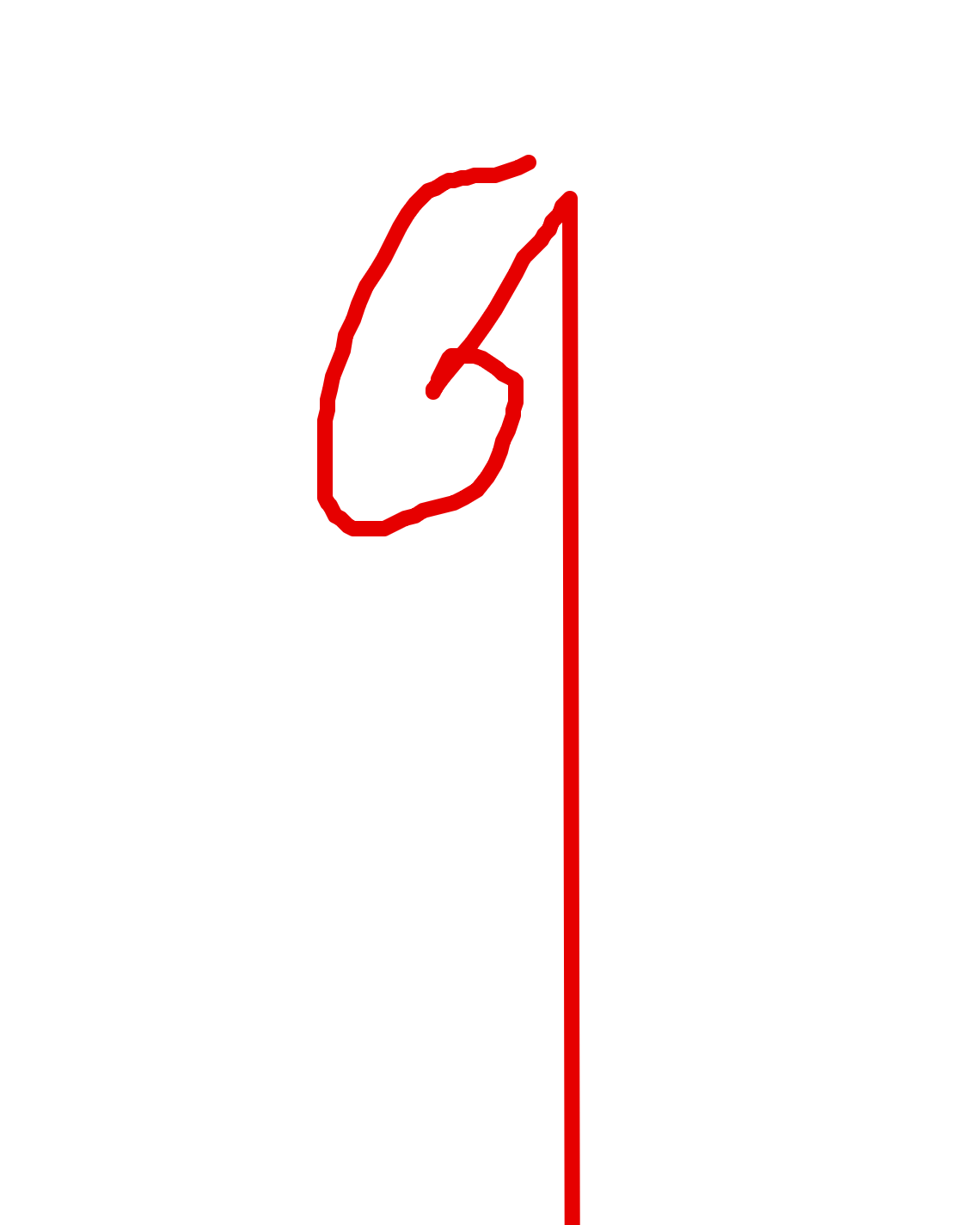 Looped Form With Descending Tail, a drawing by P