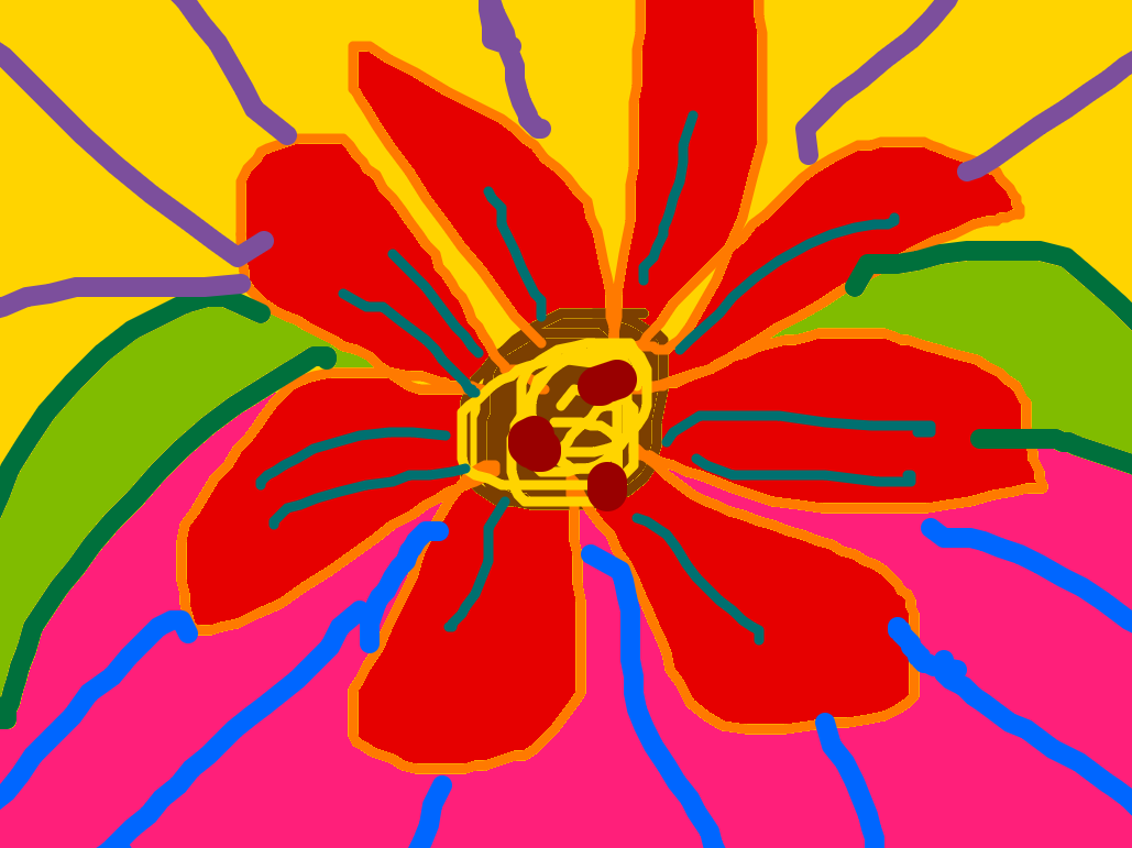 Crimson Petals Radiate Outward by Lis