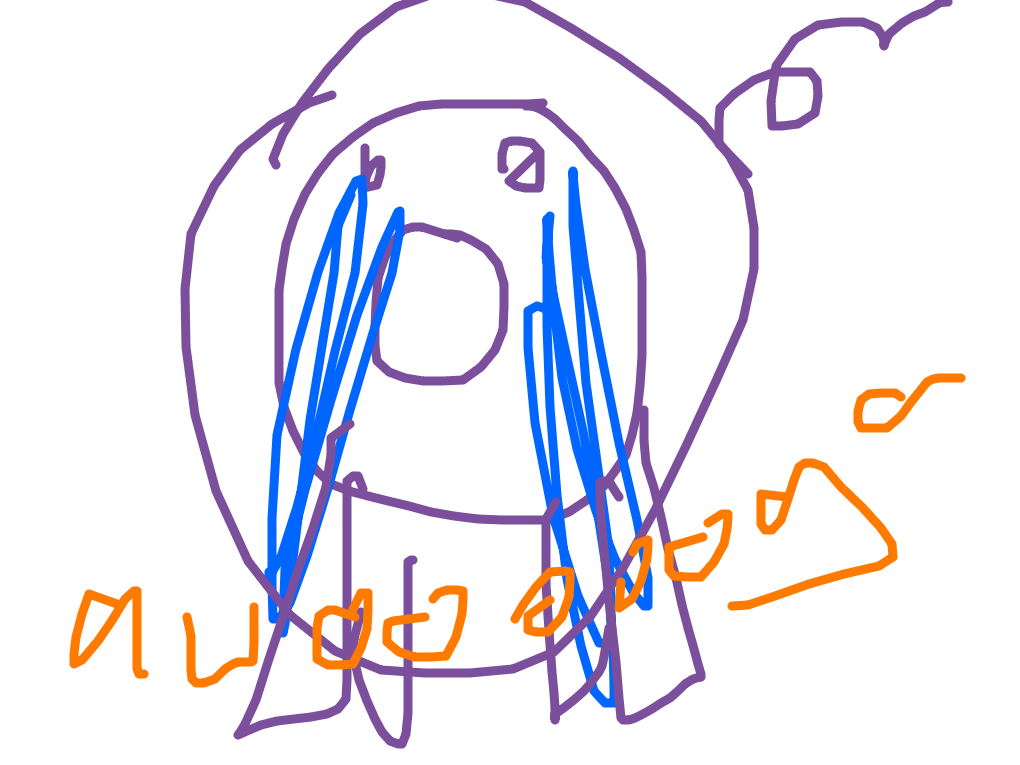 Blue-Haired Figure With Hat by Aloonooooo