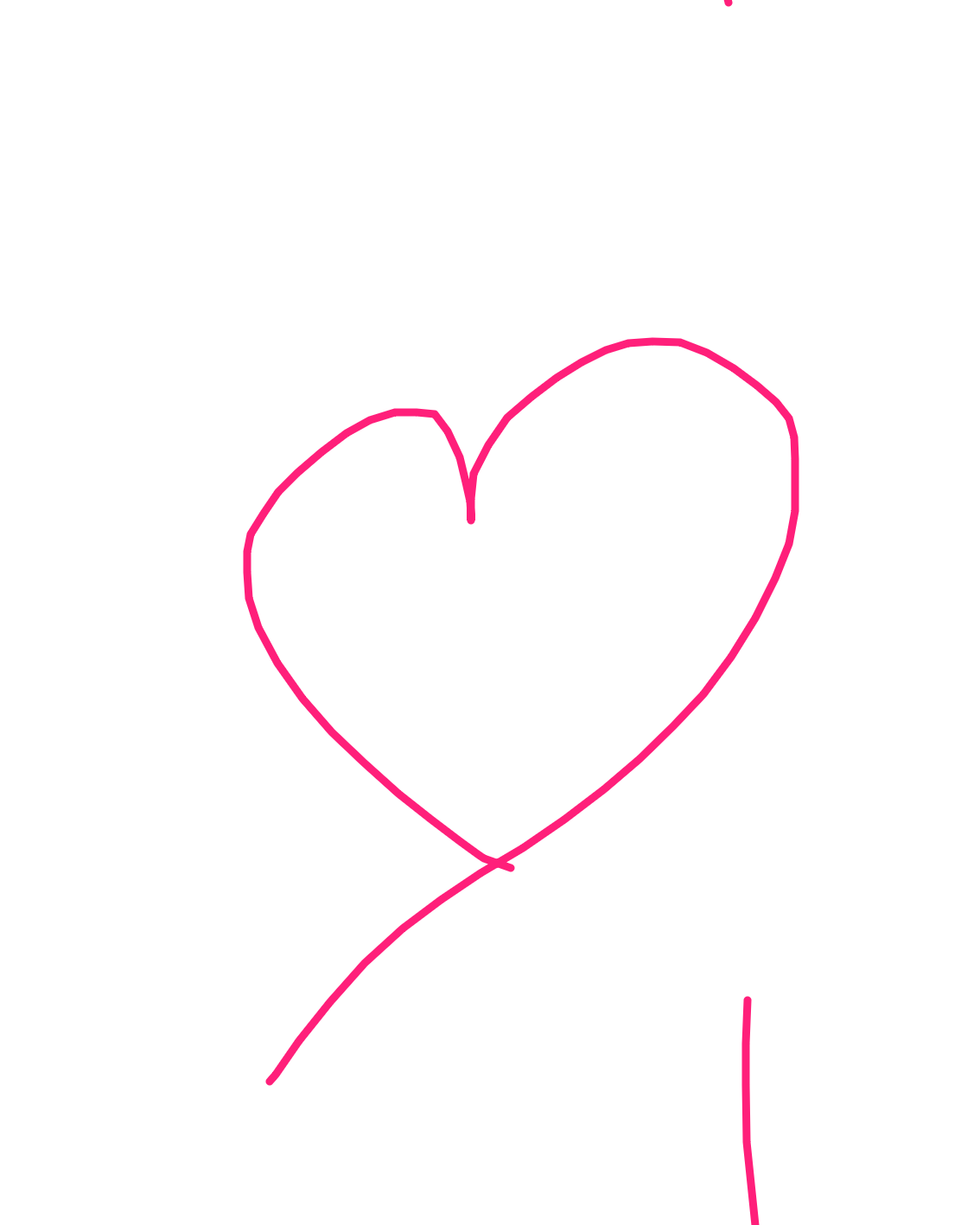 Heart With Stem Crossing, a drawing by Nadia Ferreira