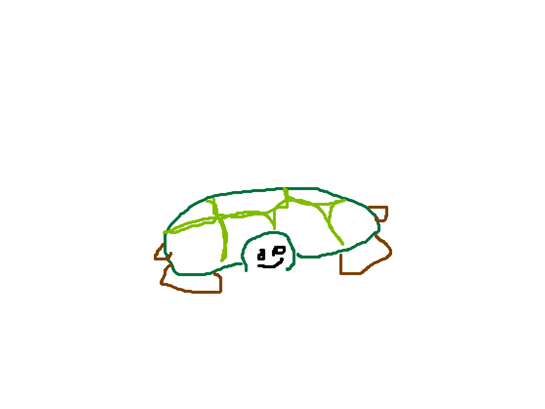 Smiling Tortoise, Green Shell, a drawing by LEM