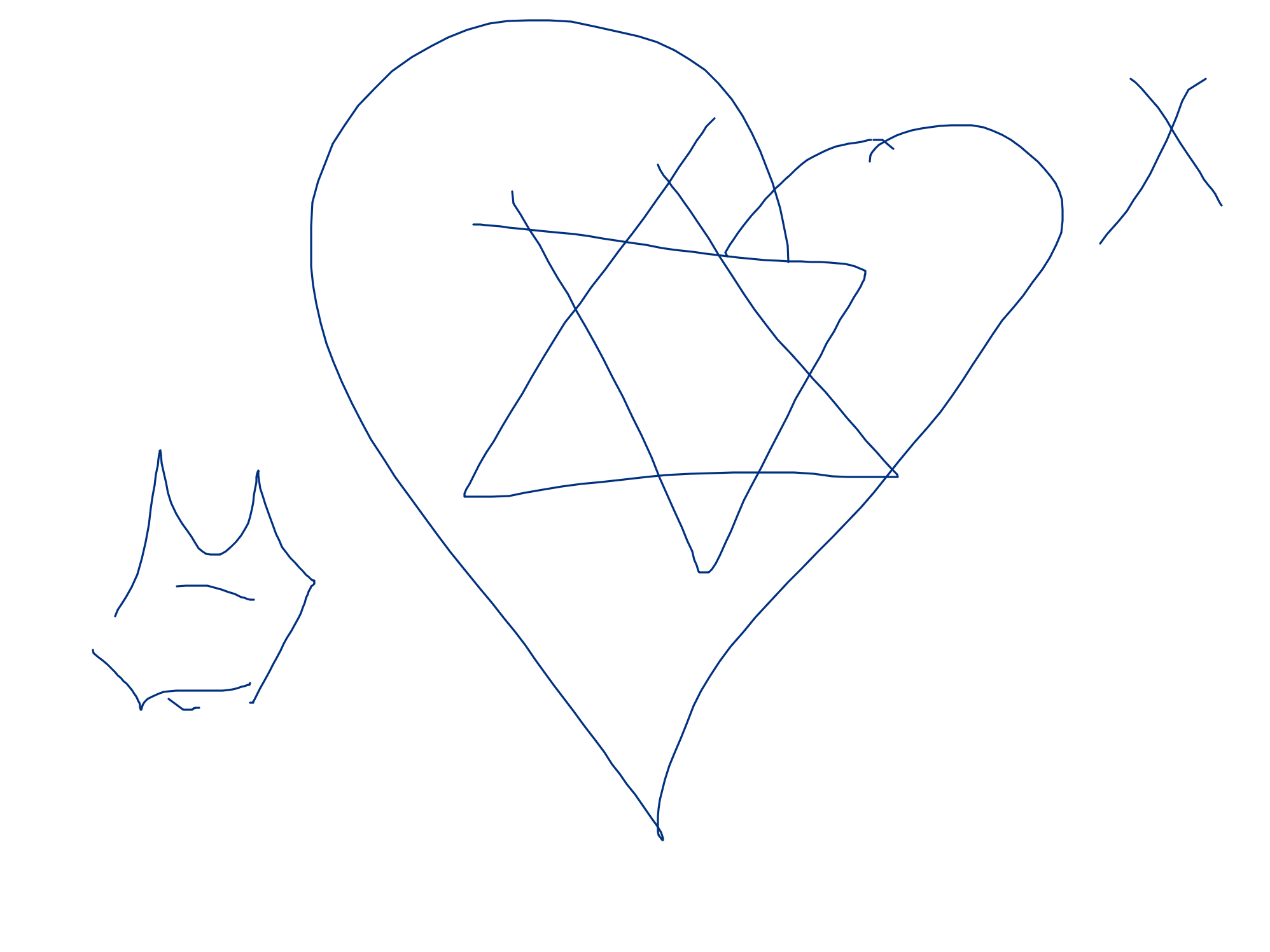 Heart Star Dog Cross, a drawing by Seun Adeyemi-Park