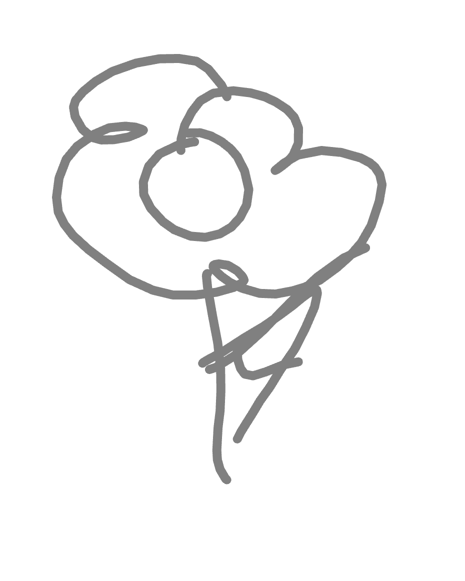 Flower Head With Circle, a drawing by Orla Pemberton