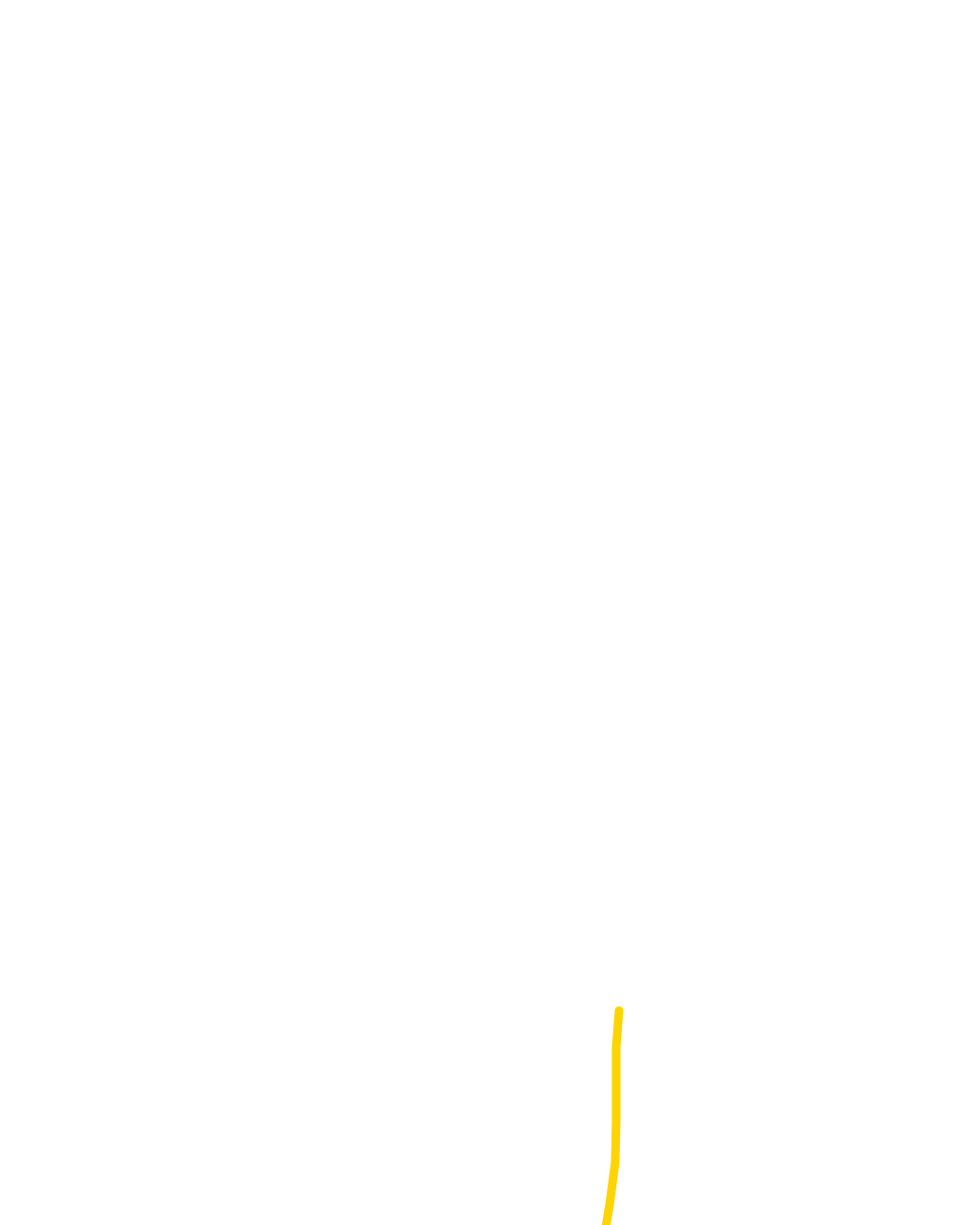 Yellow Curve, Bottom Right, a drawing by R