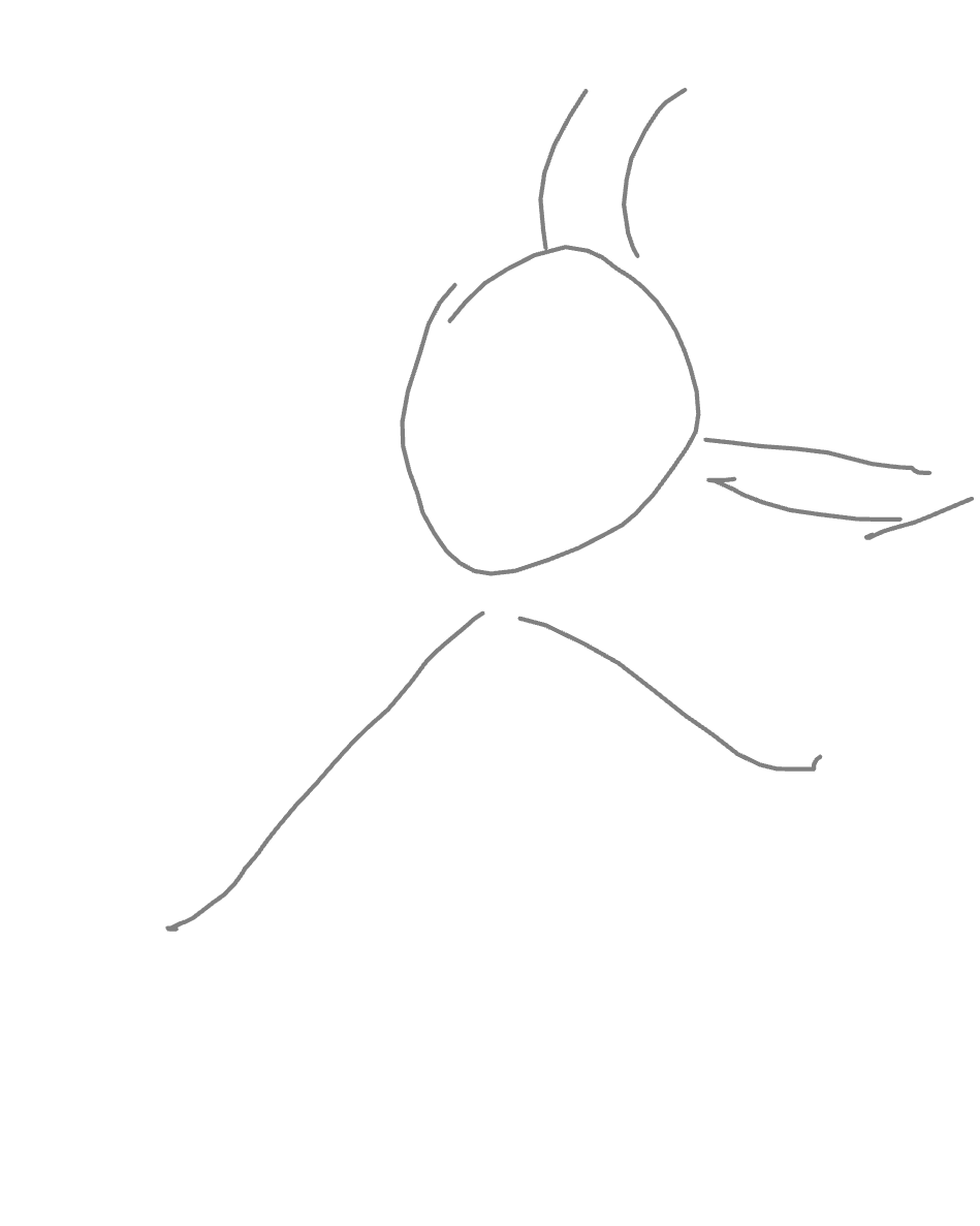 Figure Running From Something, a drawing by Priya Sandhu