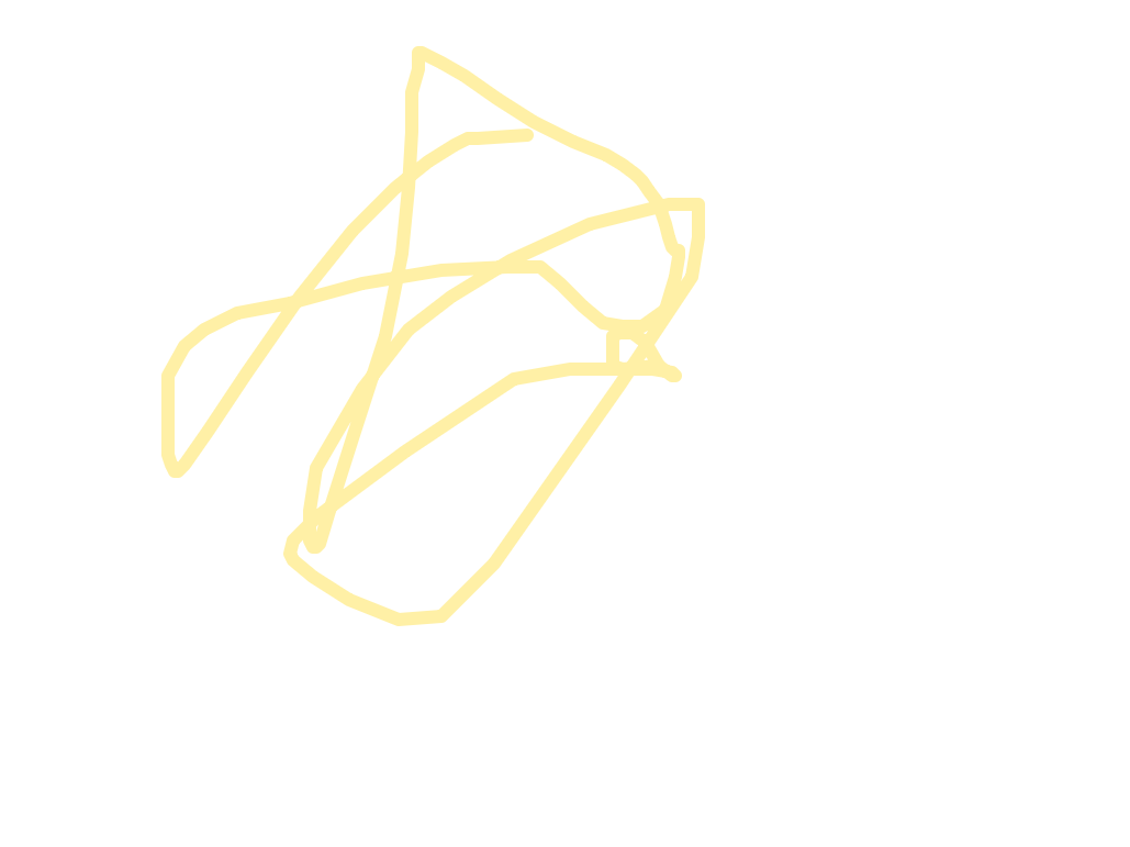 Fox Head in Yellow Light, a drawing by Taz