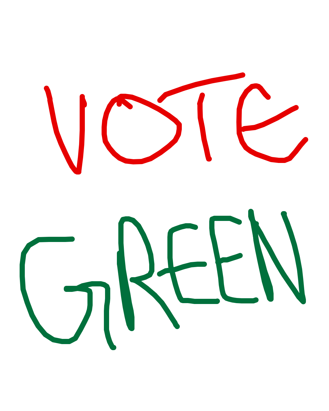 Vote Green In Red, a drawing by Cleo Okafor