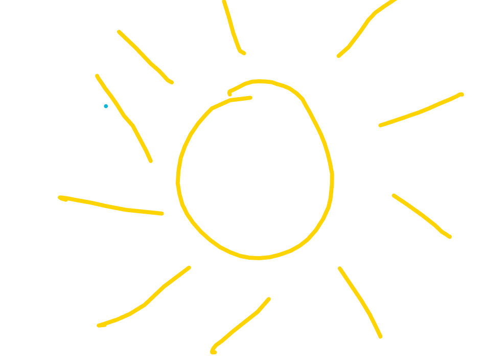 Yellow Circle With Rays, a drawing by Sophstars